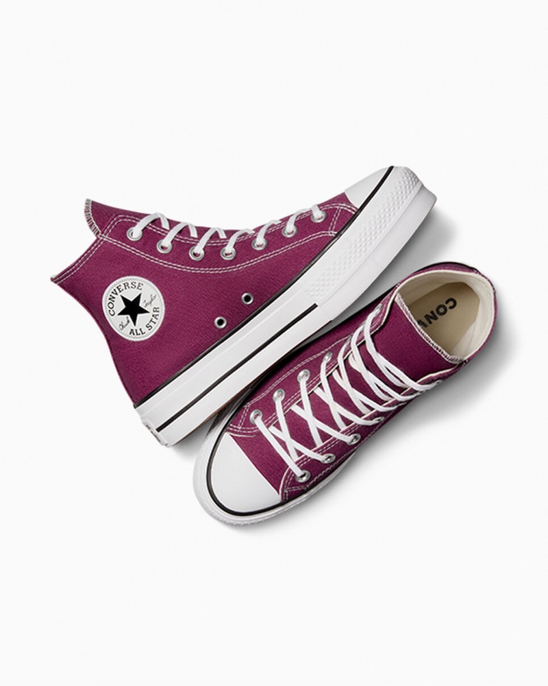 Converse Chuck Taylor All Star Lift flatforms Seasonal Color ασπρα μαυρα | OKHPYG-317