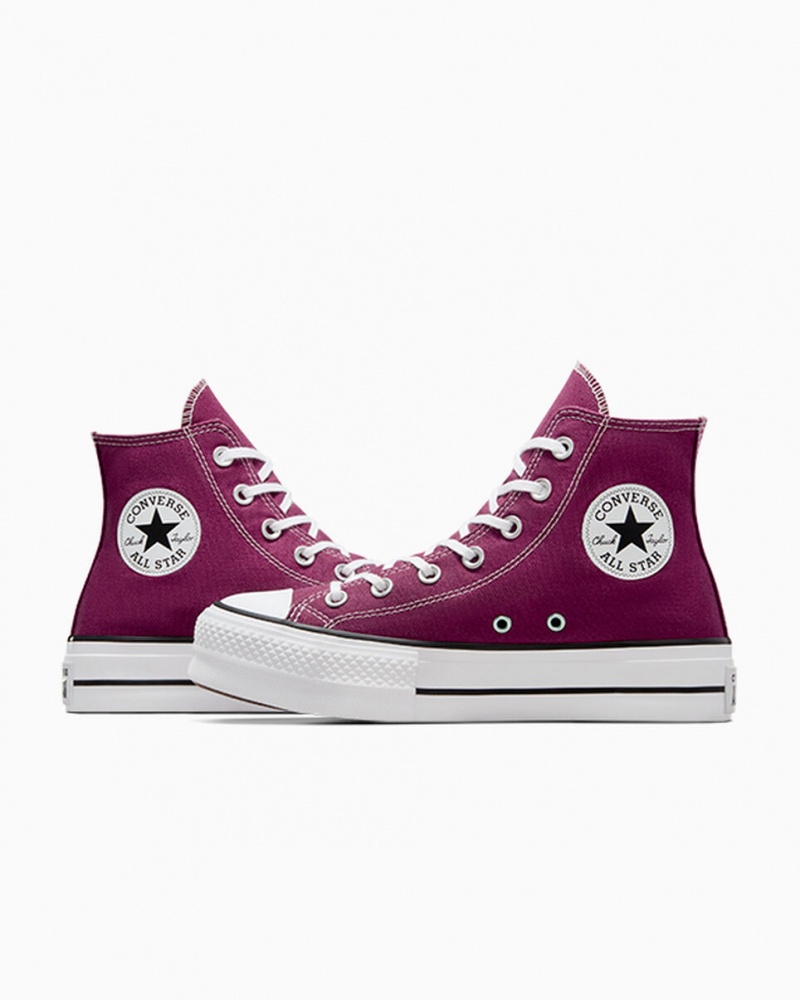 Converse Chuck Taylor All Star Lift flatforms Seasonal Color ασπρα μαυρα | OKHPYG-317