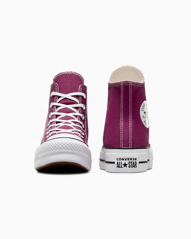 Converse Chuck Taylor All Star Lift flatforms Seasonal Color ασπρα μαυρα | OKHPYG-317