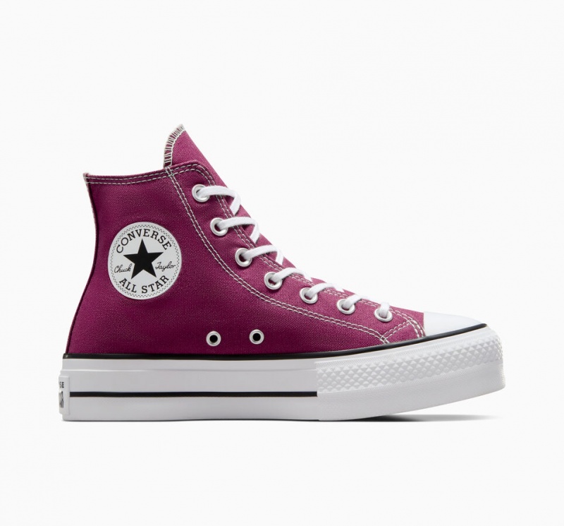 Converse Chuck Taylor All Star Lift flatforms Seasonal Color ασπρα μαυρα | OKHPYG-317