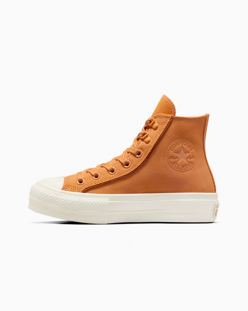 Converse Chuck Taylor All Star Lift flatforms σουετ Tiger Moth / Tawny Owl / Egret | BOJCWT-846