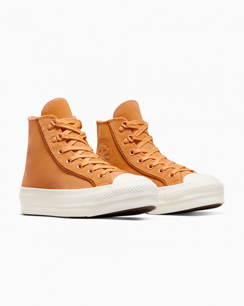 Converse Chuck Taylor All Star Lift flatforms σουετ Tiger Moth / Tawny Owl / Egret | BOJCWT-846