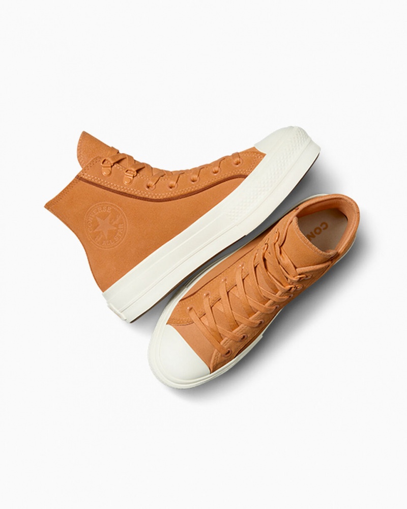 Converse Chuck Taylor All Star Lift flatforms σουετ Tiger Moth / Tawny Owl / Egret | BOJCWT-846