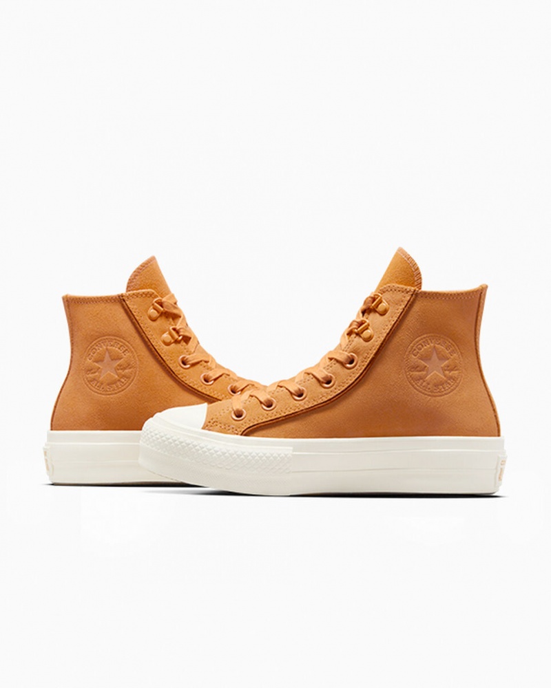 Converse Chuck Taylor All Star Lift flatforms σουετ Tiger Moth / Tawny Owl / Egret | BOJCWT-846