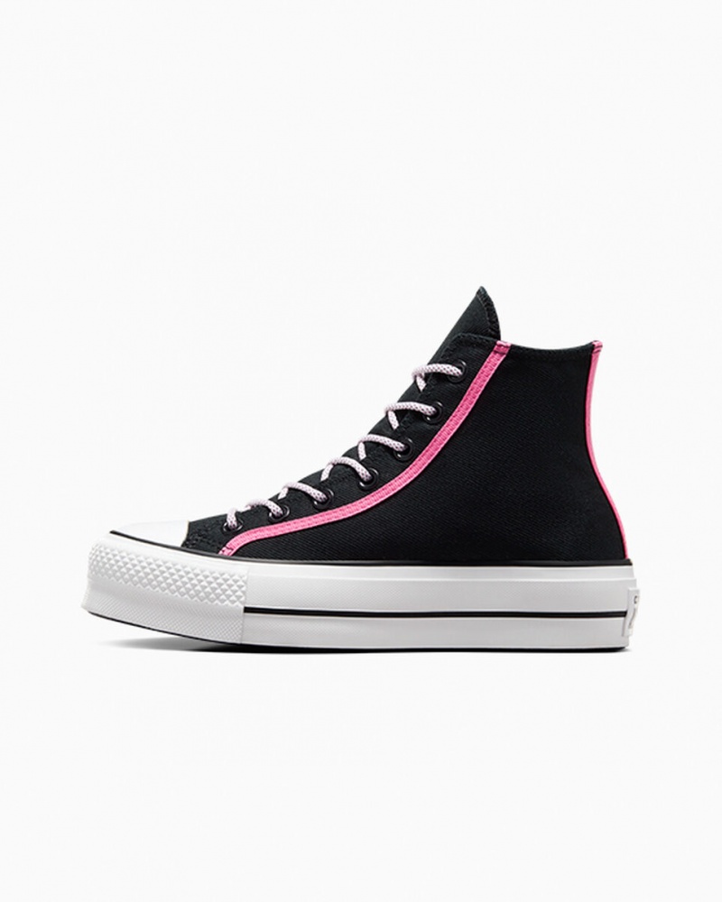 Converse Chuck Taylor All Star Lift flatforms Utility Twist μαυρα ροζ ασπρα | BMLTPF-140