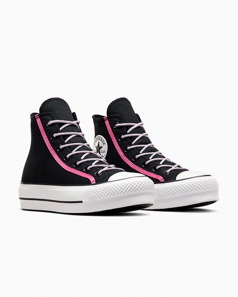 Converse Chuck Taylor All Star Lift flatforms Utility Twist μαυρα ροζ ασπρα | BMLTPF-140