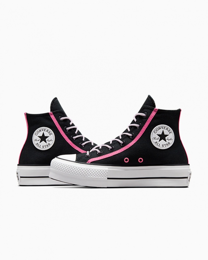 Converse Chuck Taylor All Star Lift flatforms Utility Twist μαυρα ροζ ασπρα | BMLTPF-140