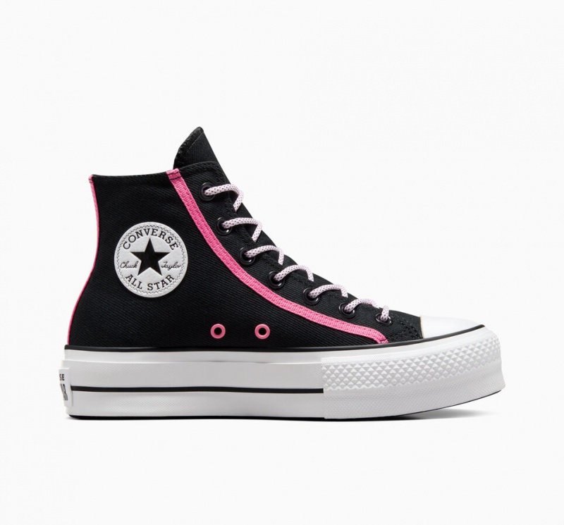 Converse Chuck Taylor All Star Lift flatforms Utility Twist μαυρα ροζ ασπρα | BMLTPF-140