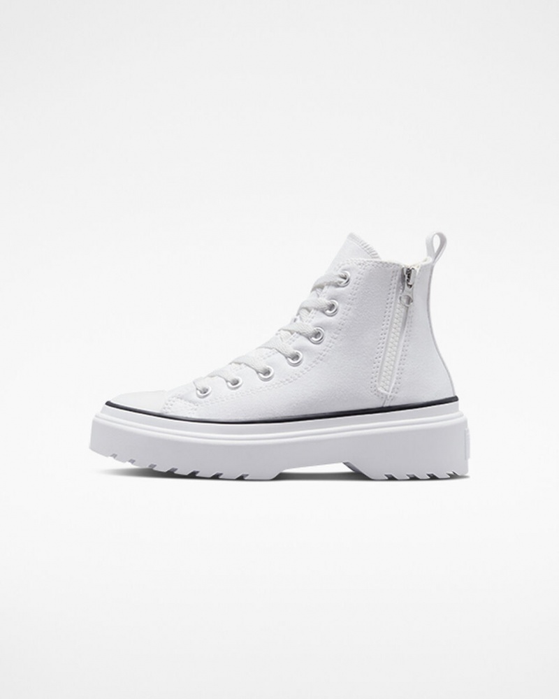 Converse Chuck Taylor All Star Lugged Lift flatforms καμβα ασπρα ασπρα μαυρα | UAMNTQ-327