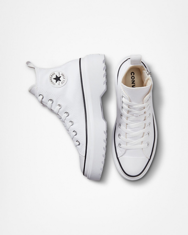 Converse Chuck Taylor All Star Lugged Lift flatforms καμβα ασπρα ασπρα μαυρα | UAMNTQ-327