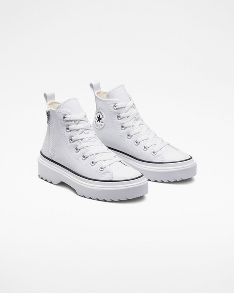 Converse Chuck Taylor All Star Lugged Lift flatforms καμβα ασπρα ασπρα μαυρα | UAMNTQ-327