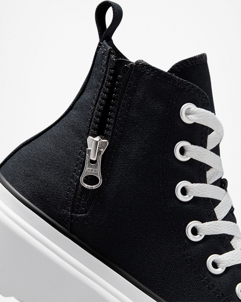 Converse Chuck Taylor All Star Lugged Lift flatforms καμβα μαυρα μαυρα ασπρα | IQBVLY-023