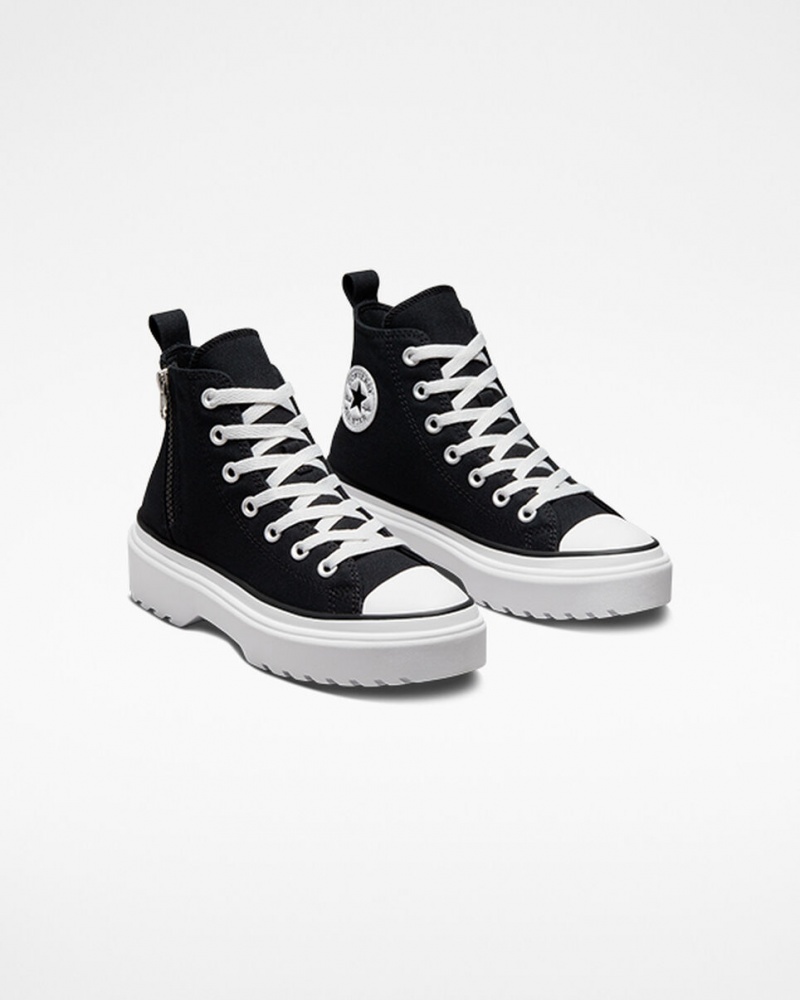 Converse Chuck Taylor All Star Lugged Lift flatforms καμβα μαυρα μαυρα ασπρα | IQBVLY-023