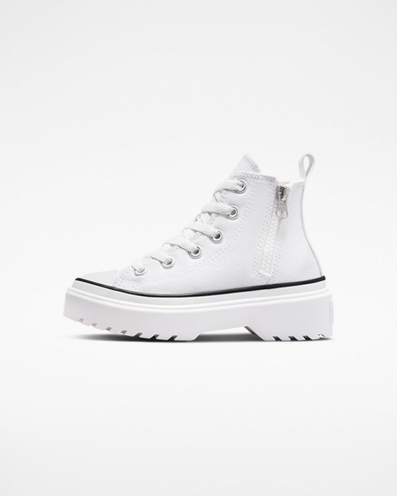 Converse Chuck Taylor All Star Lugged Lift flatforms καμβα ασπρα ασπρα μαυρα | GCSIFX-496