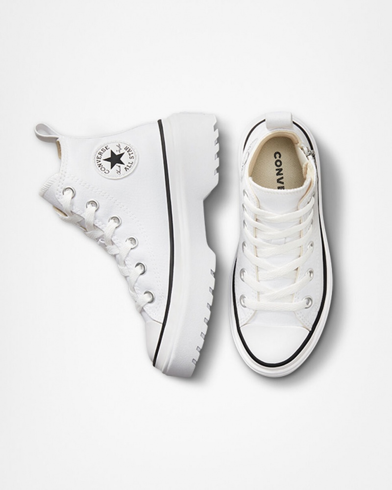 Converse Chuck Taylor All Star Lugged Lift flatforms καμβα ασπρα ασπρα μαυρα | GCSIFX-496