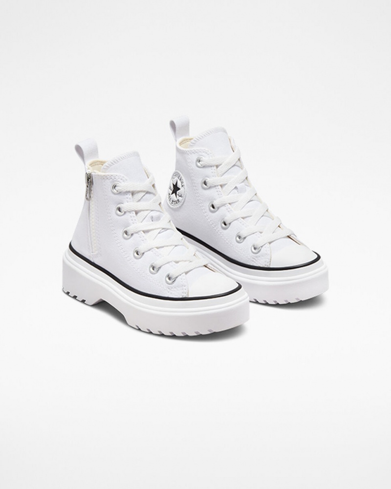 Converse Chuck Taylor All Star Lugged Lift flatforms καμβα ασπρα ασπρα μαυρα | GCSIFX-496