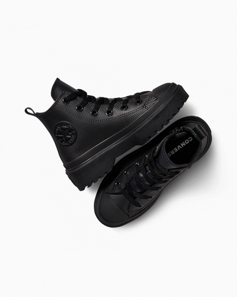 Converse Chuck Taylor All Star Lugged Lift flatforms δερματινα μαυρα μαυρα μαυρα | LUMRVP-509