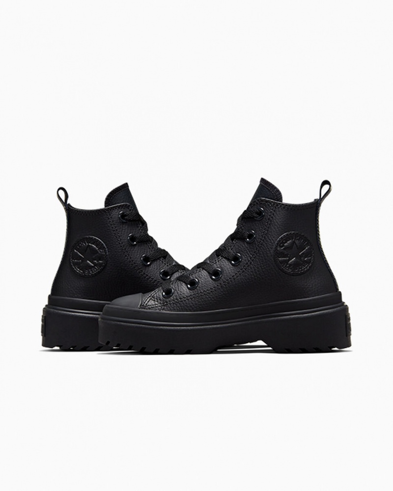 Converse Chuck Taylor All Star Lugged Lift flatforms δερματινα μαυρα μαυρα μαυρα | LUMRVP-509