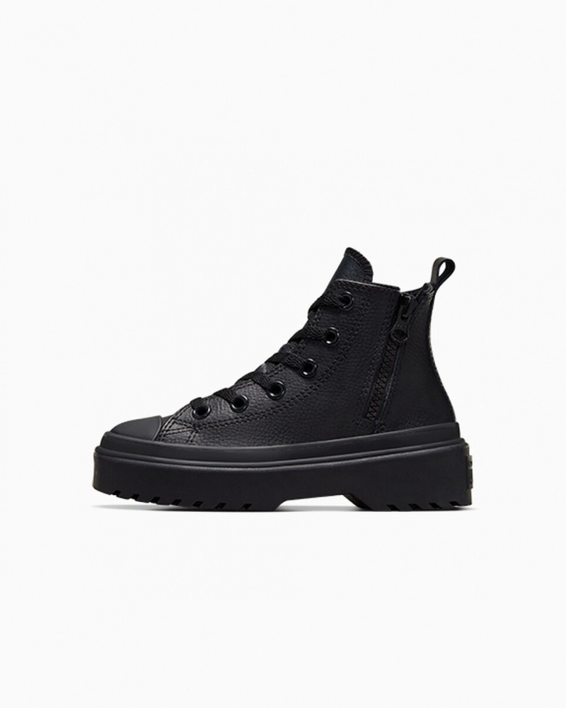 Converse Chuck Taylor All Star Lugged Lift flatforms δερματινα μαυρα μαυρα μαυρα | SYTUEO-605