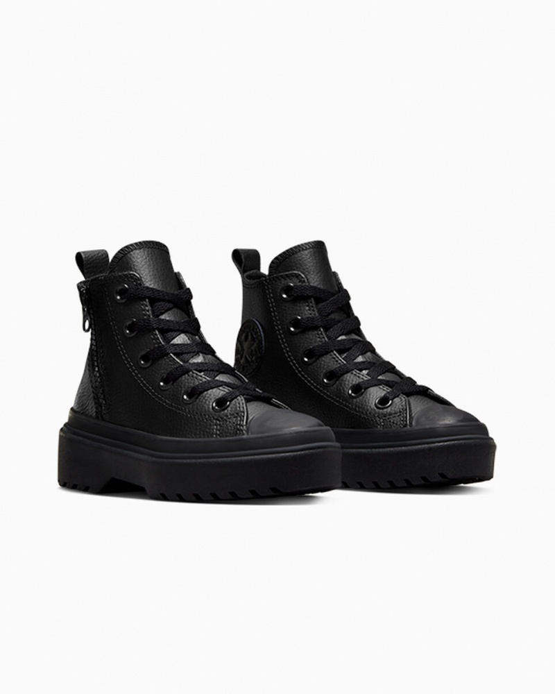 Converse Chuck Taylor All Star Lugged Lift flatforms δερματινα μαυρα μαυρα μαυρα | SYTUEO-605