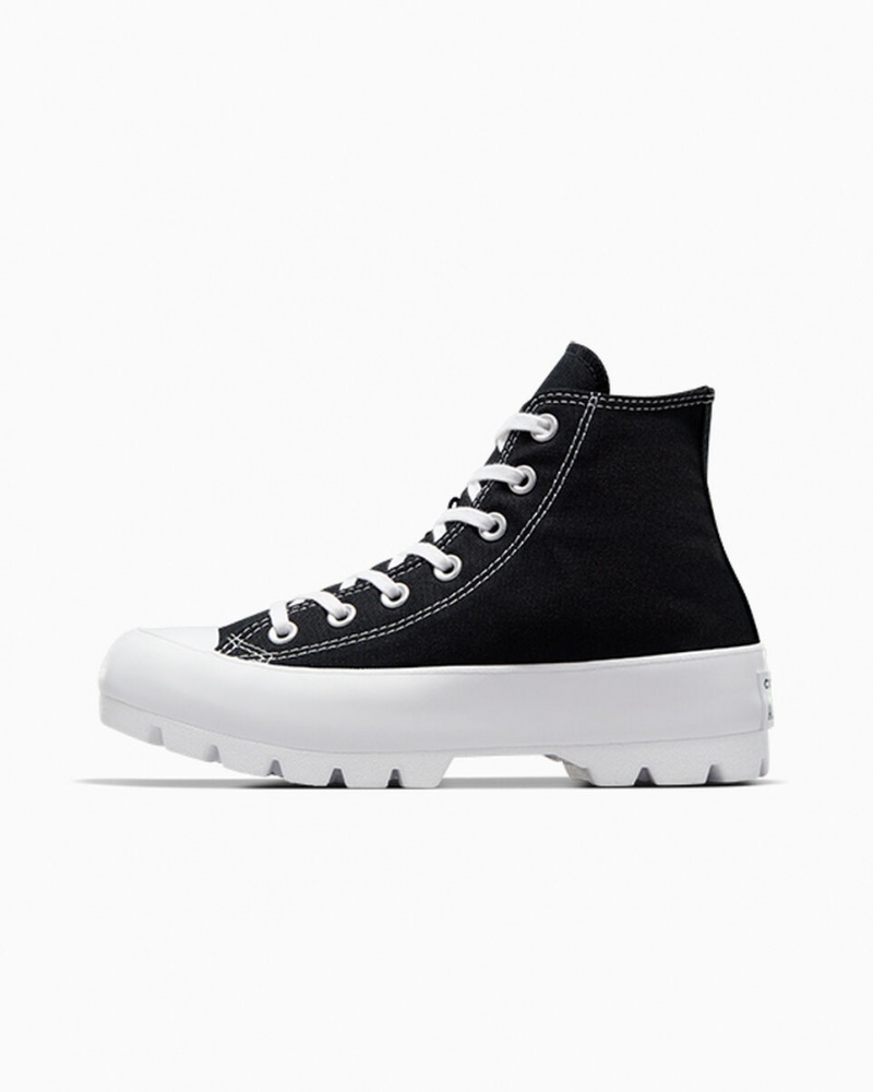 Converse Chuck Taylor All Star Lugged μαυρα ασπρα μαυρα | OVQPJH-650