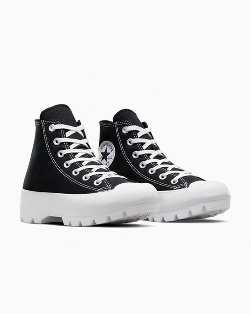 Converse Chuck Taylor All Star Lugged μαυρα ασπρα μαυρα | OVQPJH-650