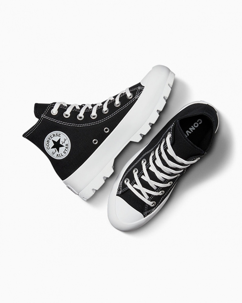 Converse Chuck Taylor All Star Lugged μαυρα ασπρα μαυρα | OVQPJH-650