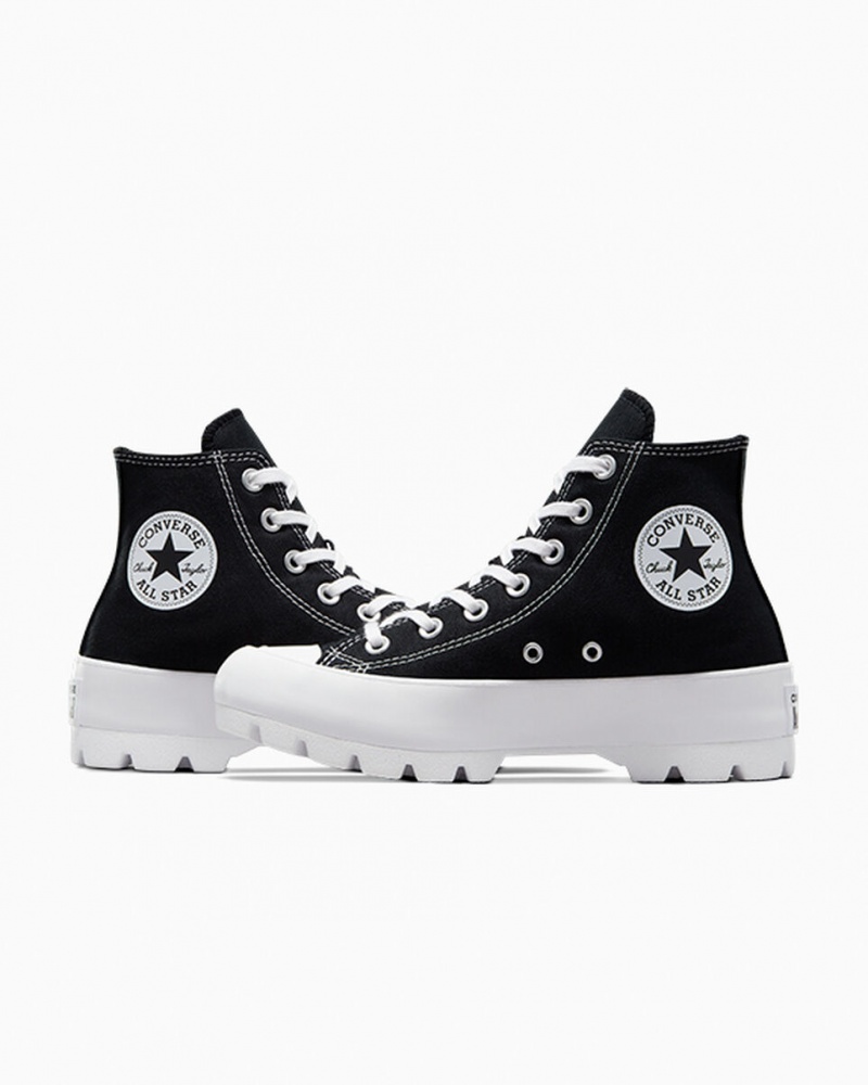 Converse Chuck Taylor All Star Lugged μαυρα ασπρα μαυρα | OVQPJH-650