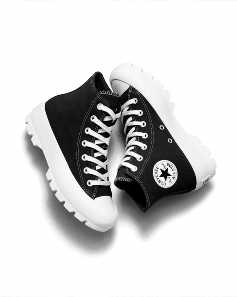 Converse Chuck Taylor All Star Lugged μαυρα ασπρα μαυρα | OVQPJH-650