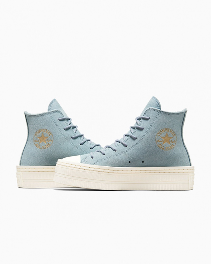 Converse Chuck Taylor All Star Modern Lift flatforms σουετ μπλε | WEDKAS-907