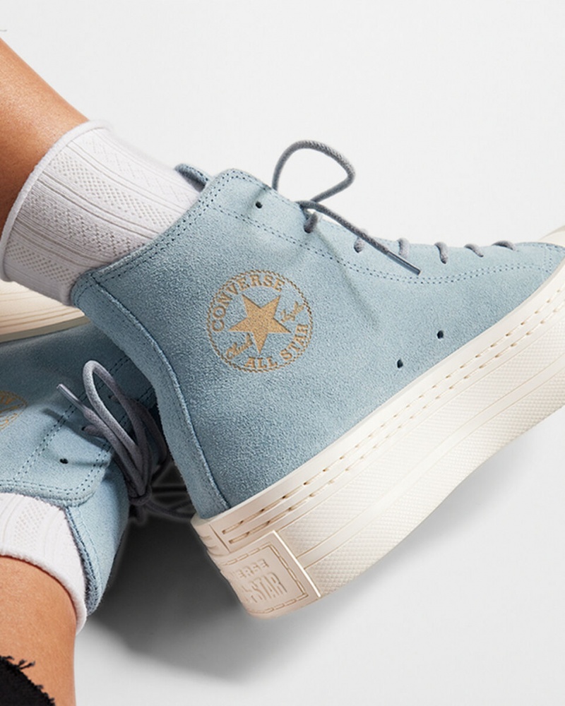 Converse Chuck Taylor All Star Modern Lift flatforms σουετ μπλε | WEDKAS-907