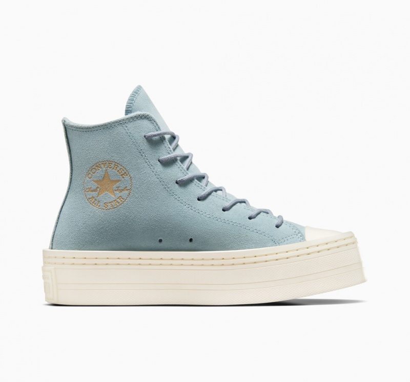 Converse Chuck Taylor All Star Modern Lift flatforms σουετ μπλε | WEDKAS-907