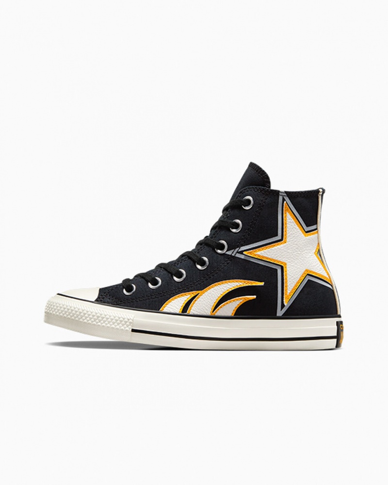 Converse Chuck Taylor All Star Moto μαυρα ασπρα κίτρινα | QTGJIF-308