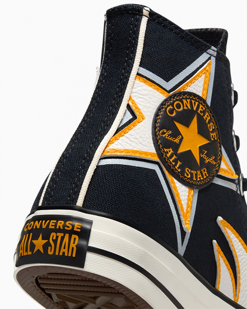 Converse Chuck Taylor All Star Moto μαυρα ασπρα κίτρινα | QTGJIF-308