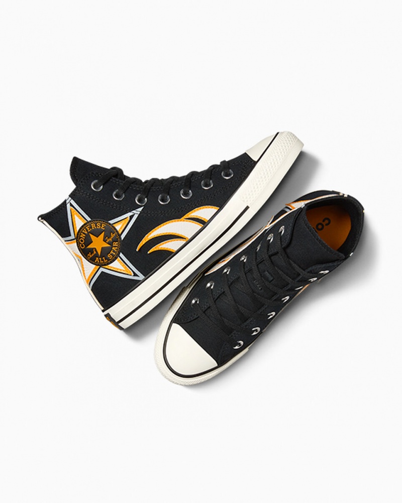 Converse Chuck Taylor All Star Moto μαυρα ασπρα κίτρινα | QTGJIF-308