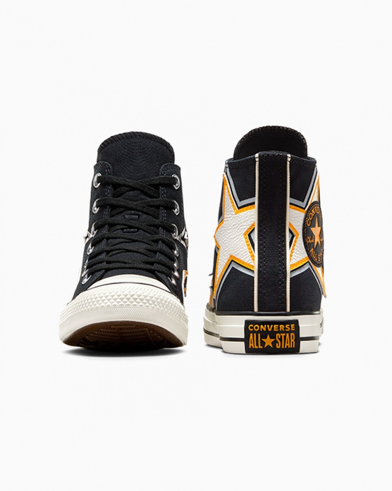 Converse Chuck Taylor All Star Moto μαυρα ασπρα κίτρινα | QTGJIF-308