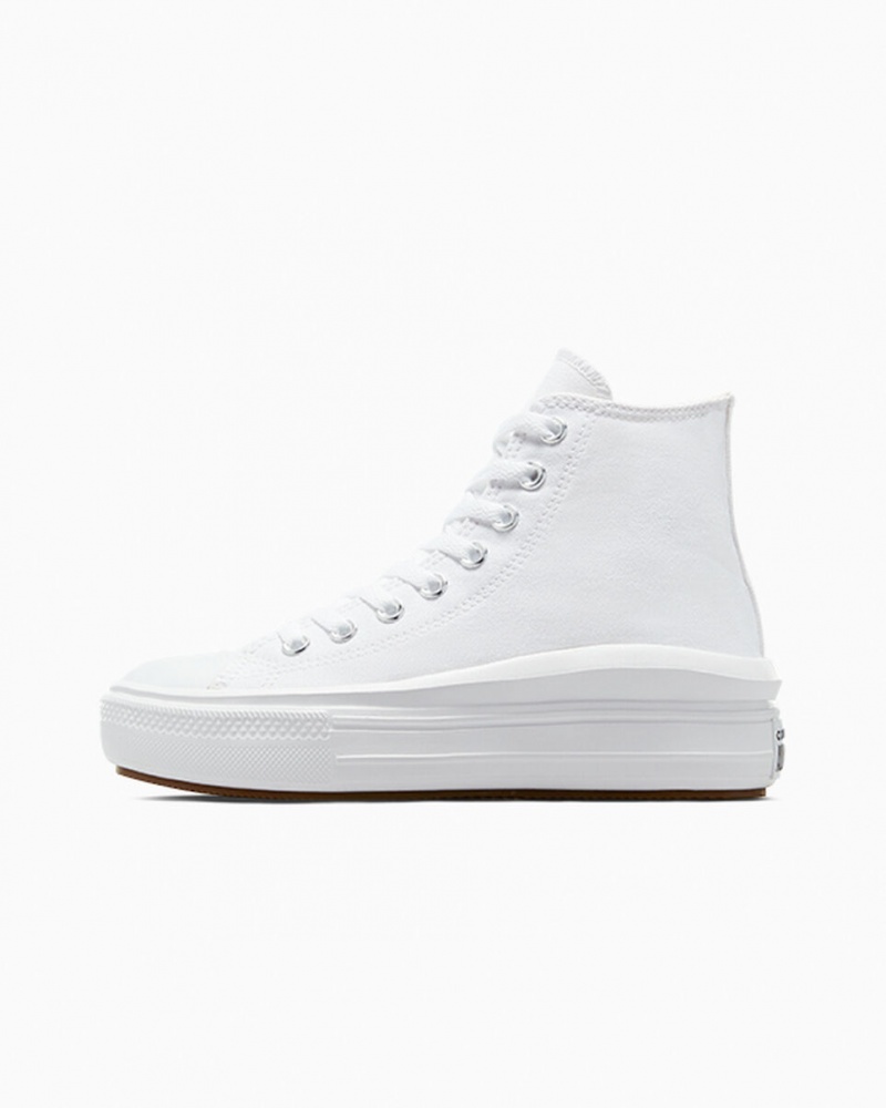 Converse Chuck Taylor All Star Move flatforms ασπρα μαυρα | OUPWNE-719