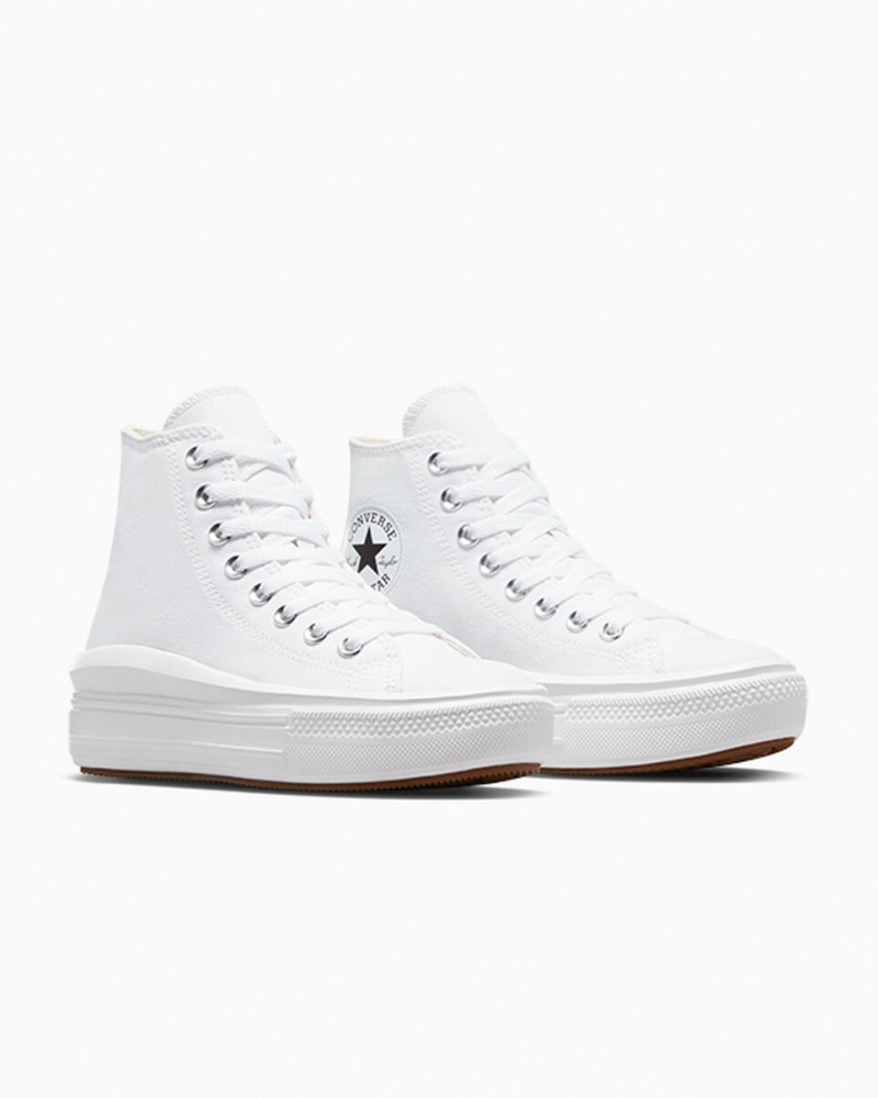 Converse Chuck Taylor All Star Move flatforms ασπρα μαυρα | OUPWNE-719