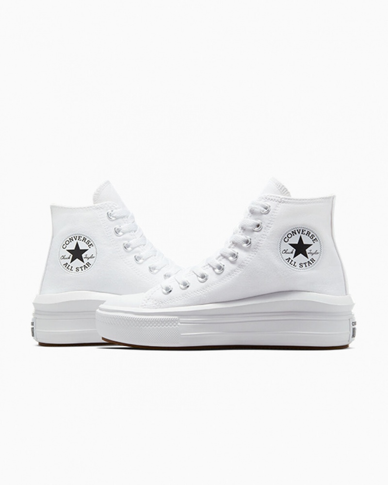 Converse Chuck Taylor All Star Move flatforms ασπρα μαυρα | OUPWNE-719