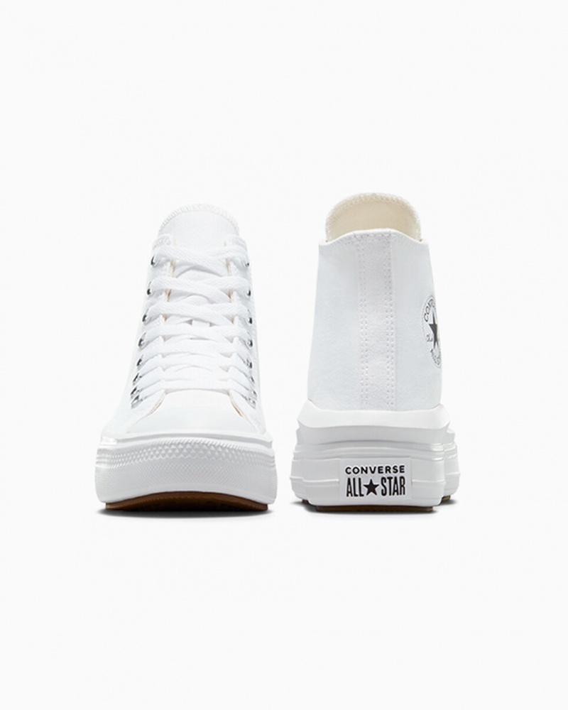 Converse Chuck Taylor All Star Move flatforms ασπρα μαυρα | OUPWNE-719