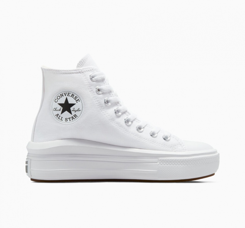 Converse Chuck Taylor All Star Move flatforms ασπρα μαυρα | OUPWNE-719