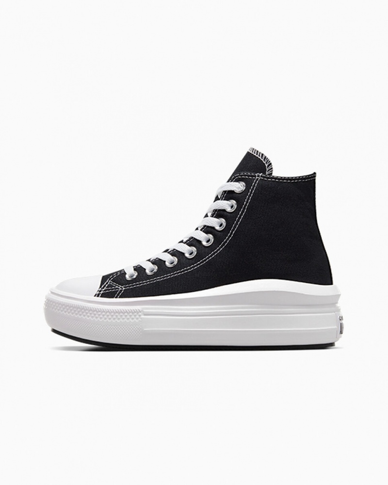 Converse Chuck Taylor All Star Move flatforms μαυρα ασπρα | VBESKY-654