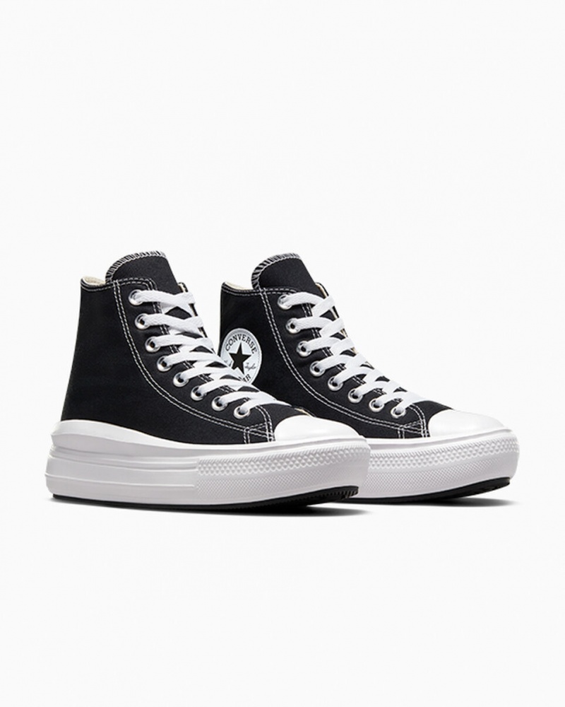 Converse Chuck Taylor All Star Move flatforms μαυρα ασπρα | VBESKY-654