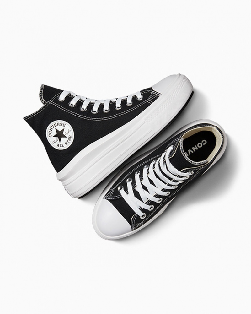 Converse Chuck Taylor All Star Move flatforms μαυρα ασπρα | VBESKY-654