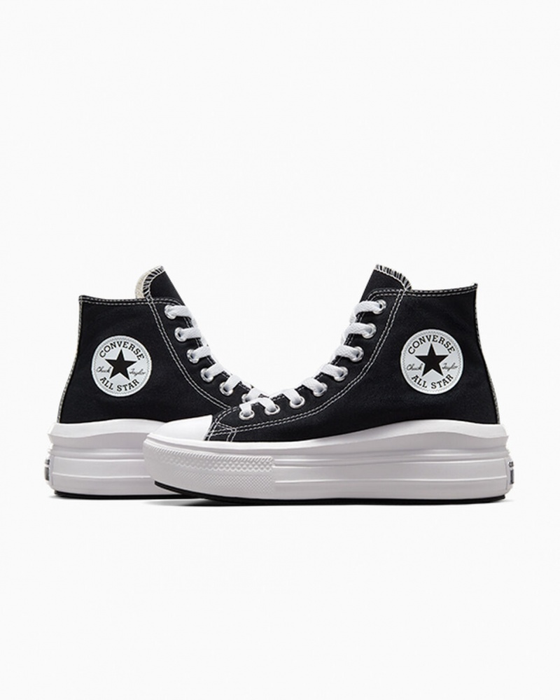 Converse Chuck Taylor All Star Move flatforms μαυρα ασπρα | VBESKY-654