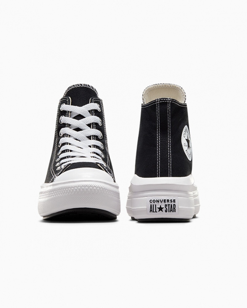 Converse Chuck Taylor All Star Move flatforms μαυρα ασπρα | VBESKY-654