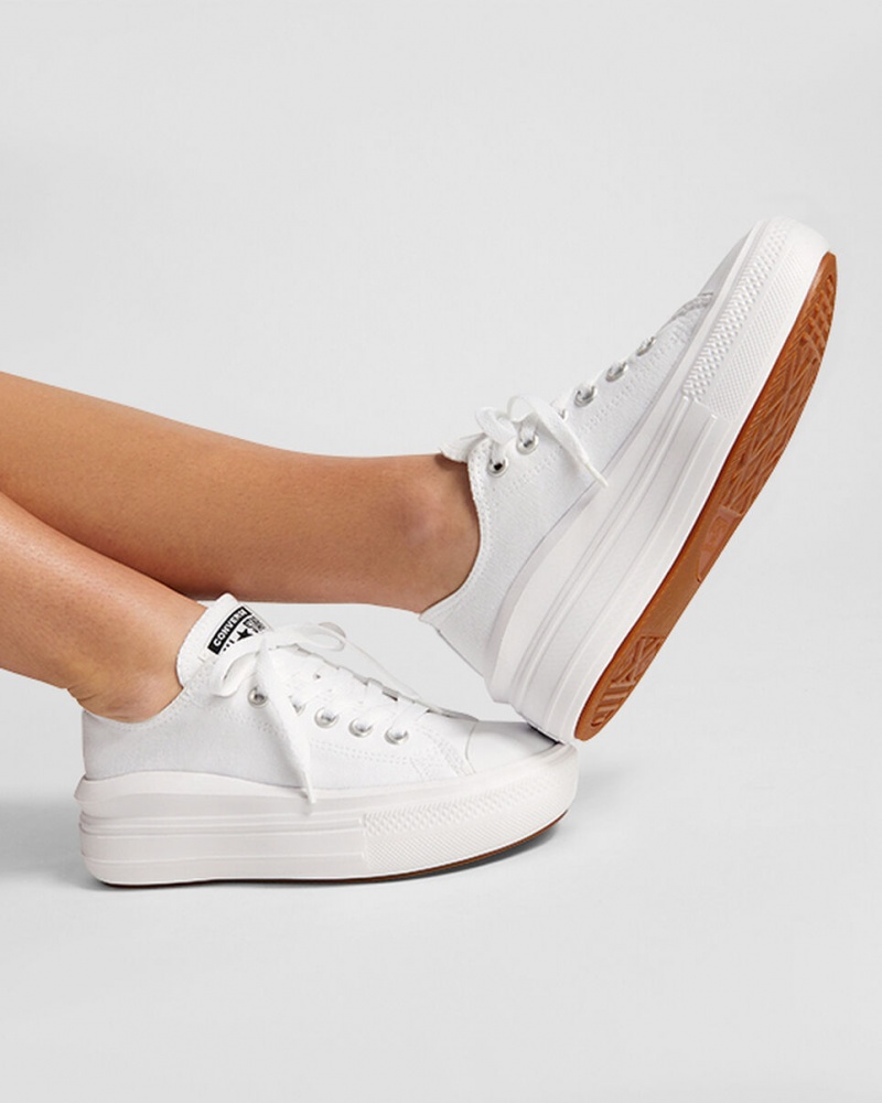 Converse Chuck Taylor All Star Move flatforms ασπρα ασπρα ασπρα | MOKEJQ-450