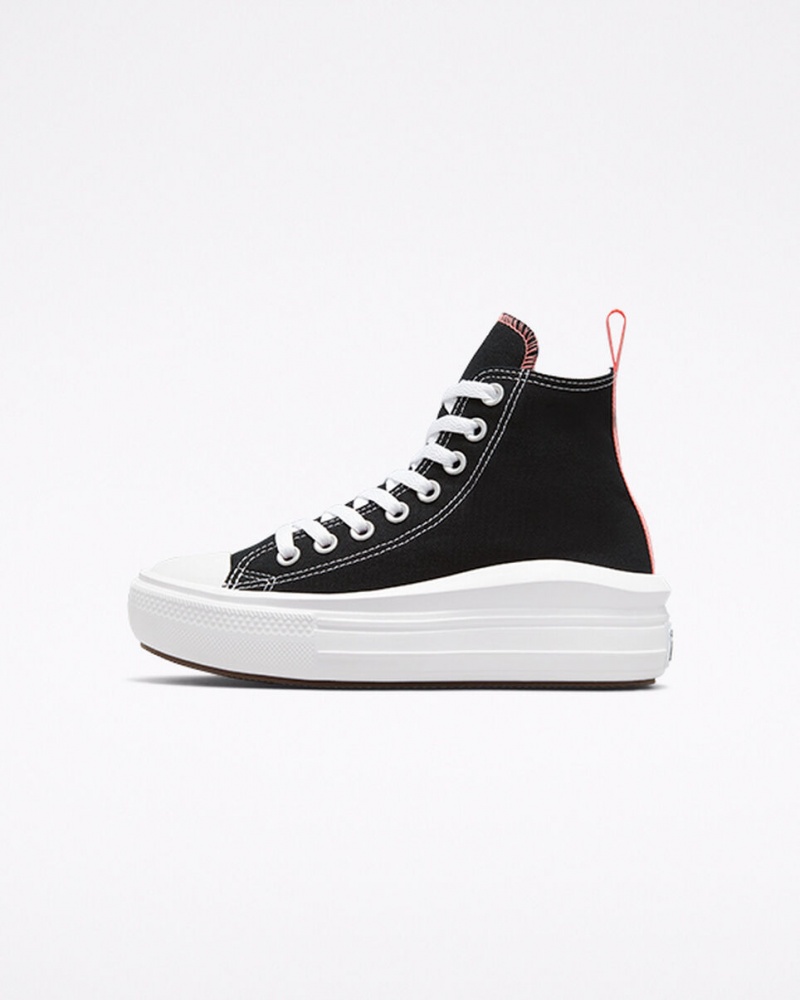 Converse Chuck Taylor All Star Move flatforms μαυρα ροζ ασπρα | NRMBIK-196