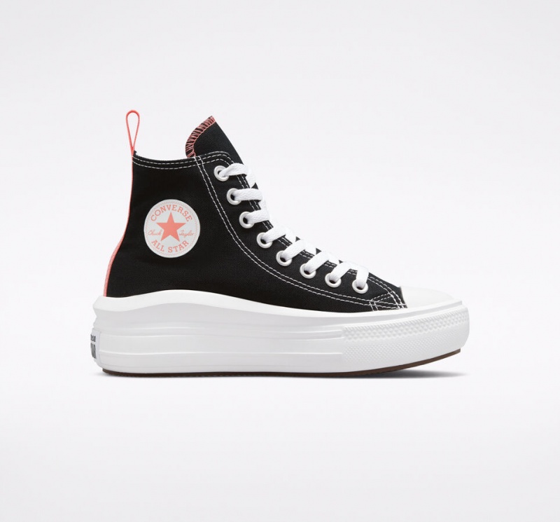 Converse Chuck Taylor All Star Move flatforms μαυρα ροζ ασπρα | NRMBIK-196