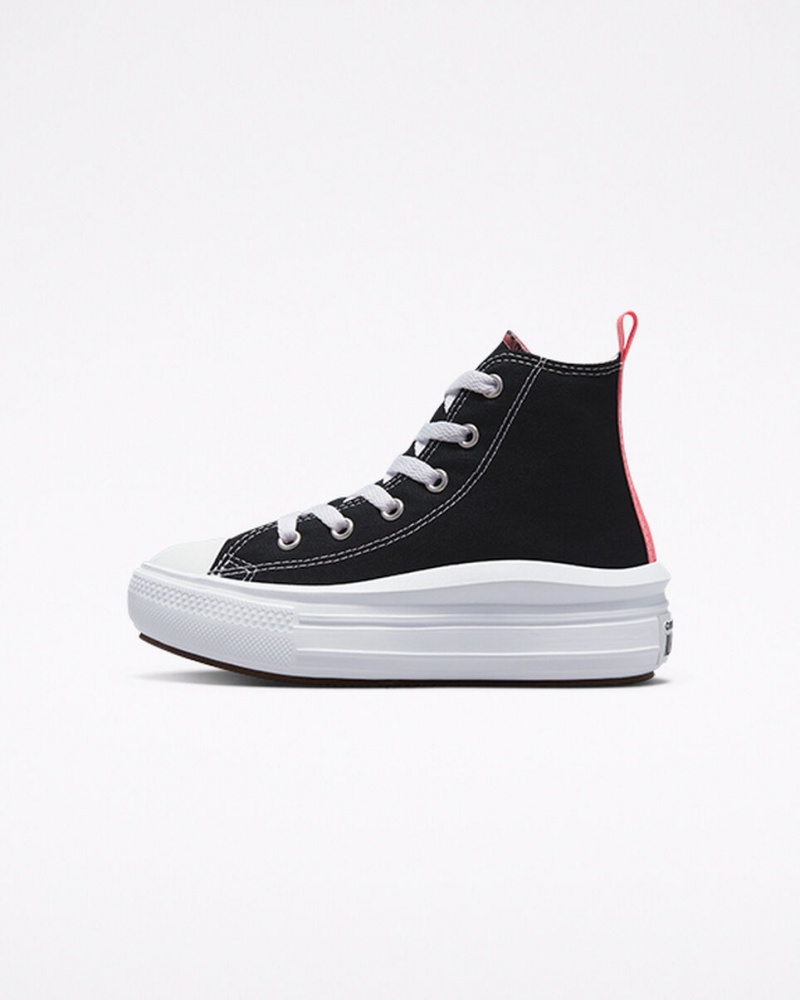 Converse Chuck Taylor All Star Move flatforms μαυρα ροζ ασπρα | COJRXT-569